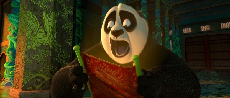 King Fu Panda opens the scroll